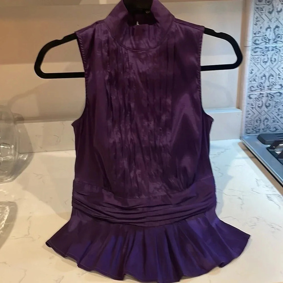 Gabrielle Union Sleeveless Deep Purple Shell sleeveless top size XS - Picture 9 of 9